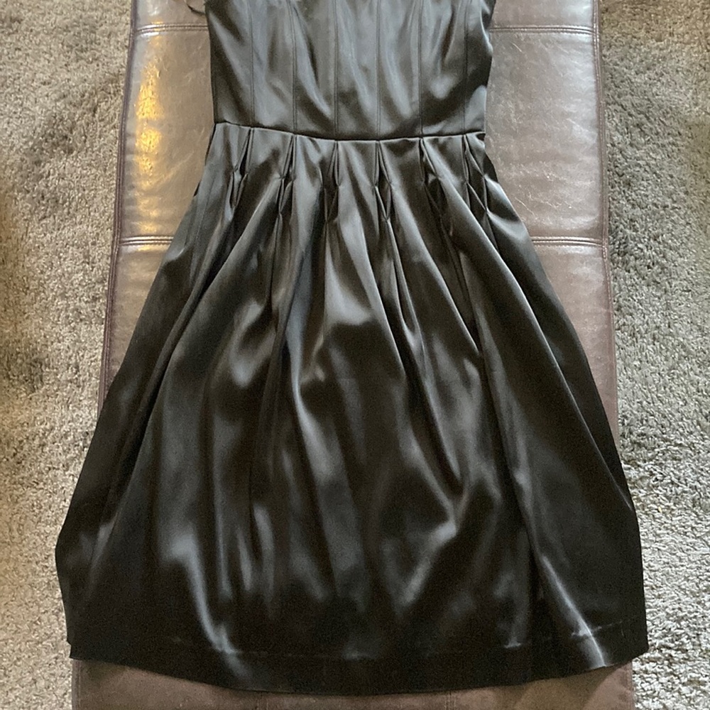 Calvin Klein size 4 black satin dress